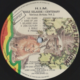 LP H.I.M. HAILE SELASSIE I CENTENARY VARIOUS ARTISTS VOL:1